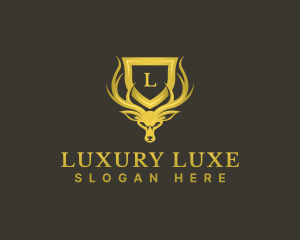 Luxury Deer Shield  logo design