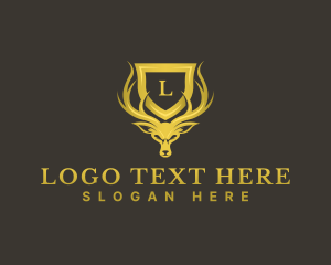Noble - Luxury Deer Shield logo design