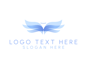 Heaven - Archangel Wings Halo logo design