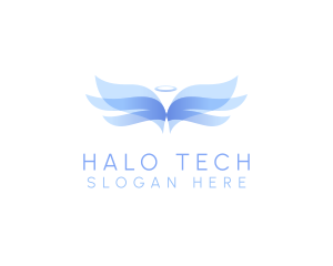 Archangel Wings Halo logo design