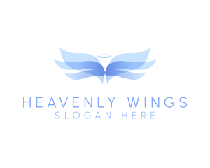 Archangel Wings Halo logo design