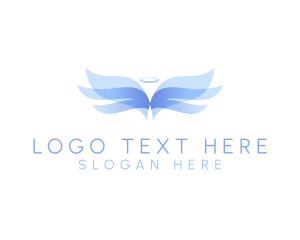 Prayer - Archangel Wings Halo logo design