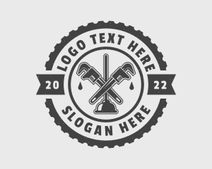 Drainage - Cog Plunger Pipe Wrench logo design
