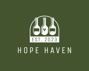 Wine Store - Bar Wine Bottles logo design