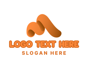 Web Hosting - Swirly App Letter M logo design