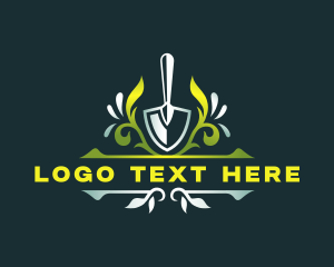 Leaf - Shovel Lawn Planting logo design