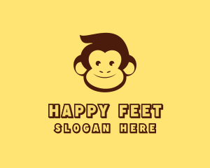 Happy Monkey Face logo design