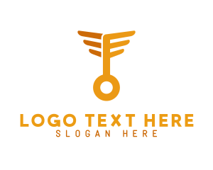 Password - Golden Wing Key logo design