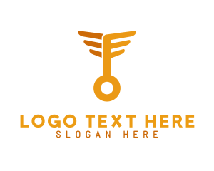 Privacy - Golden Wing Key logo design