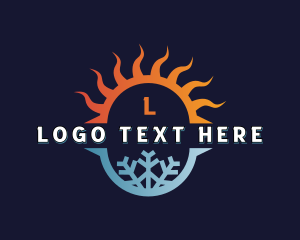 Warm - Hot Cold HVAC logo design