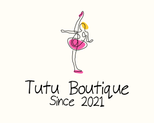 Tutu - Minimalist Ballet Dancer logo design