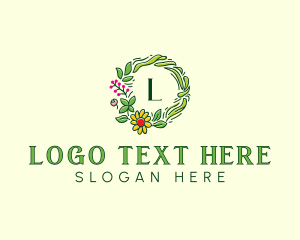 Herbal - Floral Wreath Decor logo design