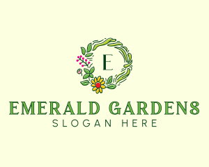 Floral Wreath Decor logo design