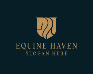 Stallion Horse Shield logo design