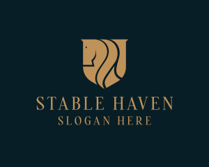 Stallion Horse Shield logo design