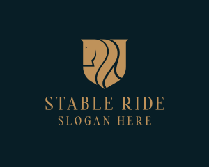 Stallion Horse Shield logo design