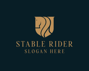 Stallion Horse Shield logo design