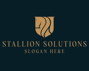 Stallion - Stallion Horse Shield logo design