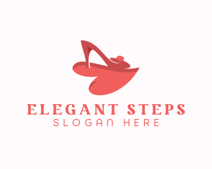 Heart Fashion Stiletto logo design