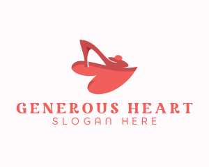 Heart Fashion Stiletto logo design