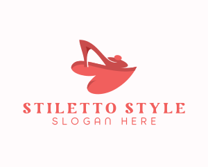 Stiletto - Heart Fashion Stiletto logo design