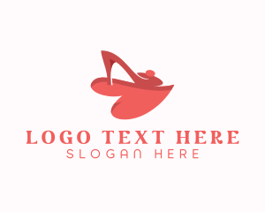 Shoe - Heart Fashion Stiletto logo design