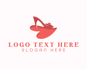 Fashion - Heart Fashion Stiletto logo design