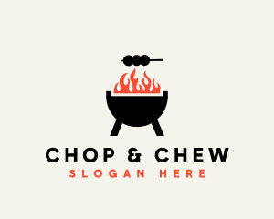 Barbecue Fire Grill Logo