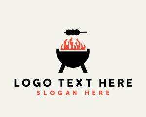 Hot - Barbecue Fire Grill logo design