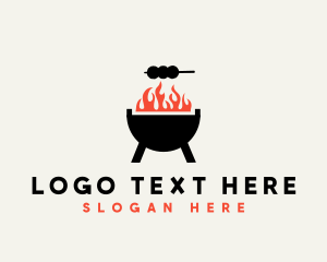 Barbecue Fire Grill Logo