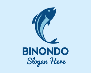 Salmon - Blue Tuna Fish logo design
