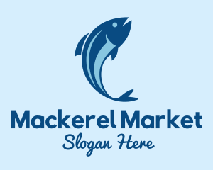 Mackerel - Blue Tuna Fish logo design