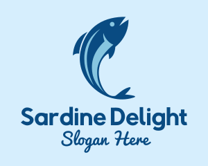Sardine - Blue Tuna Fish logo design