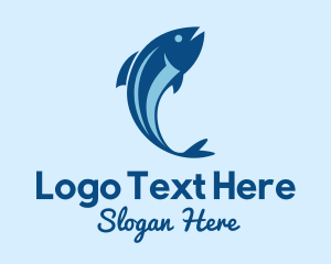 Fishes - Blue Tuna Fish logo design