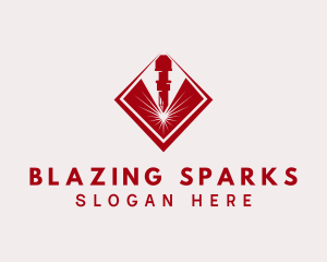 Metalwork Laser Spark logo design