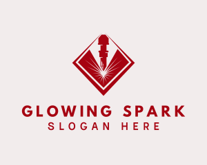 Metalwork Laser Spark logo design