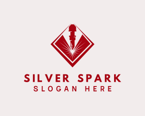 Metalwork Laser Spark logo design