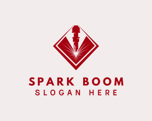 Metalwork Laser Spark logo design