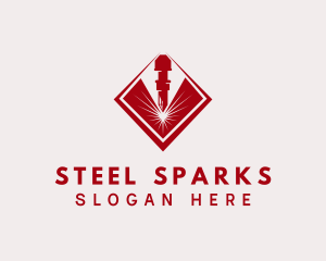 Metalwork Laser Spark logo design