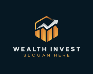 Invest - Graph Growth Investor logo design