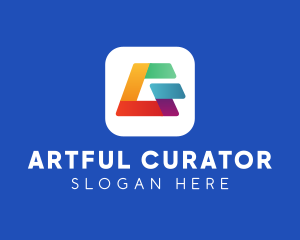 Colorful Mobile App Letter A  logo design