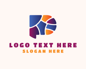 Multicolor - Colorful Letter P Mosaic logo design
