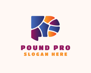 Colorful Letter P Mosaic logo design