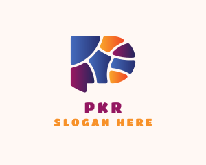 Colorful Letter P Mosaic logo design