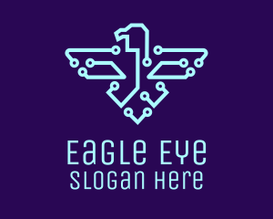 Tech Network Eagle  logo design