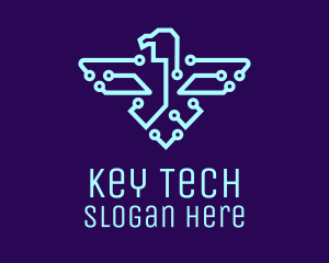 Tech Network Eagle  logo design