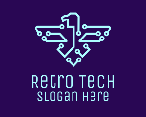 Tech Network Eagle  logo design