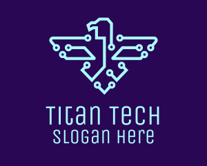 Tech Network Eagle  logo design