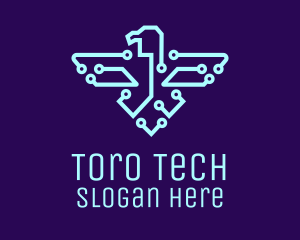 Tech Network Eagle  logo design