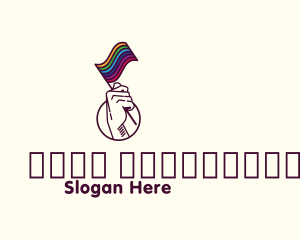 Justice - Hand Waving Rainbow Pride Flag logo design